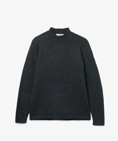 HIKER PULLOVER ROLL NECK SWEATER WOOL YARN / GRAY