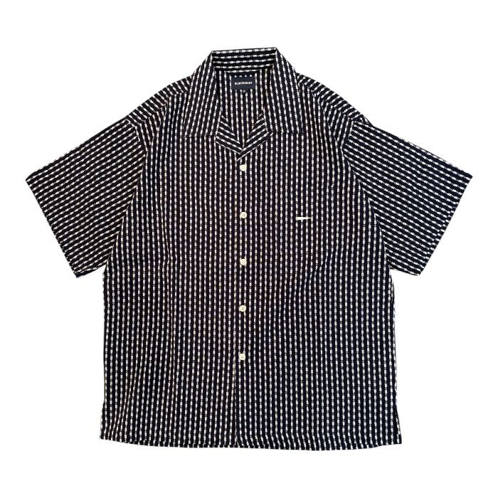 PIER OPEN COLLAR TEXTILE SS SHIRT / NAVY