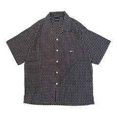 PIER OPEN COLLAR TEXTILE SS SHIRT / NAVY