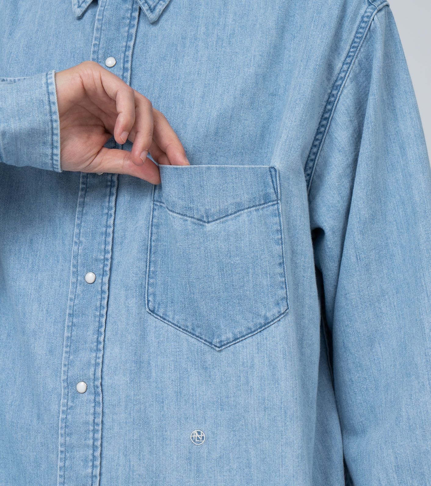 Regular Collar Light Denim Shirt / IB(Indigo Bleach)