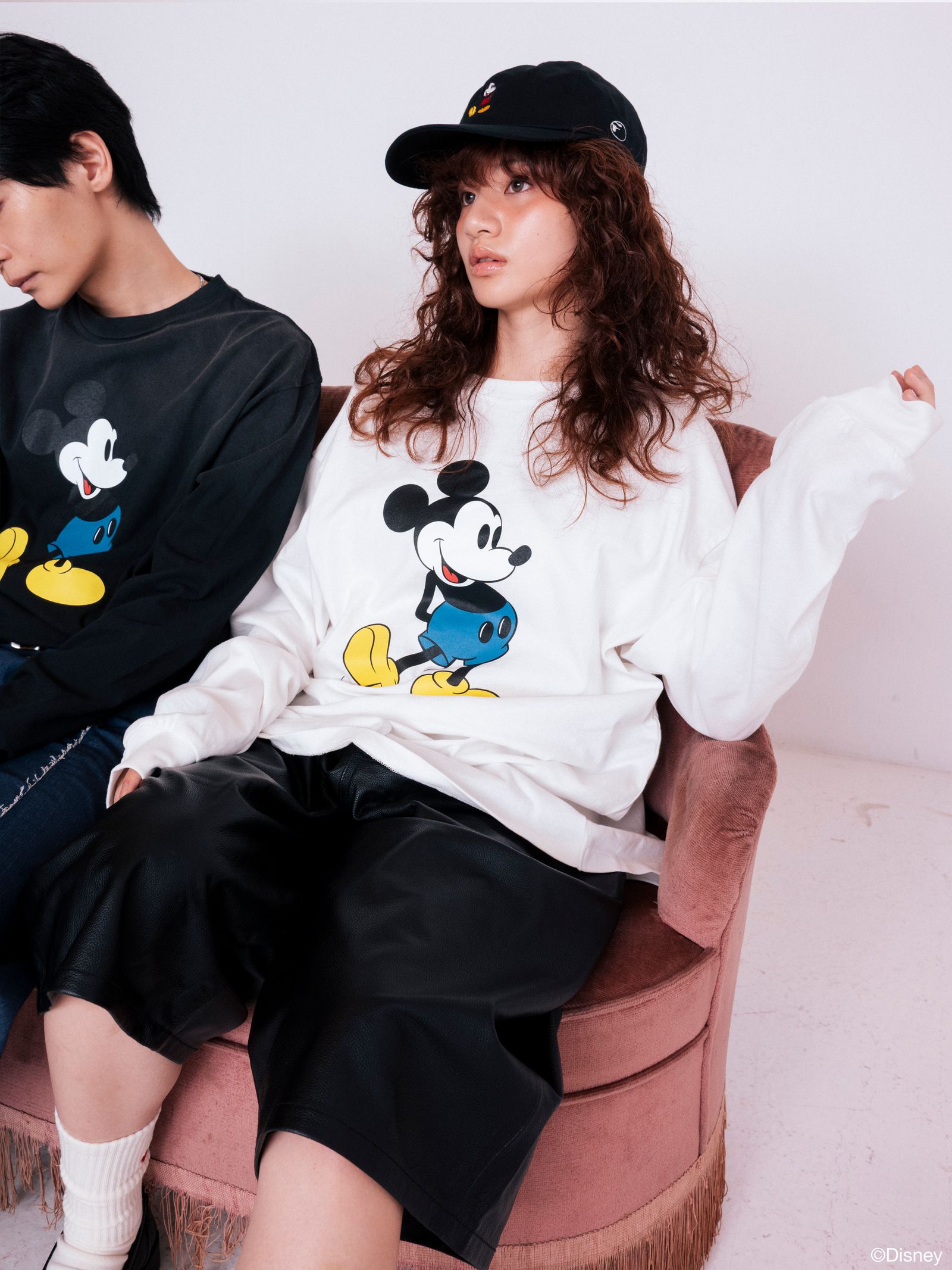MICKEY L/S T-SHIRT / WHITE / プリント ティーシャツ