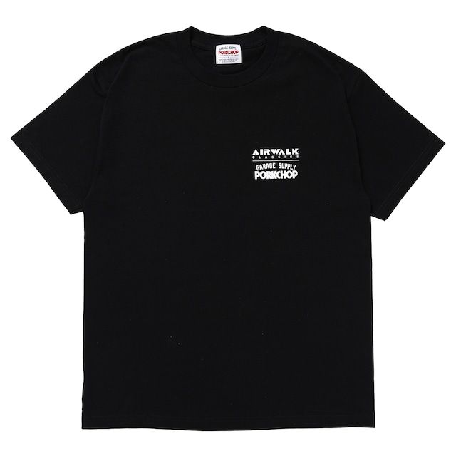 MASSES - × PORKCHOP / T-SHIRT FLYING WHEEL P - Black / T