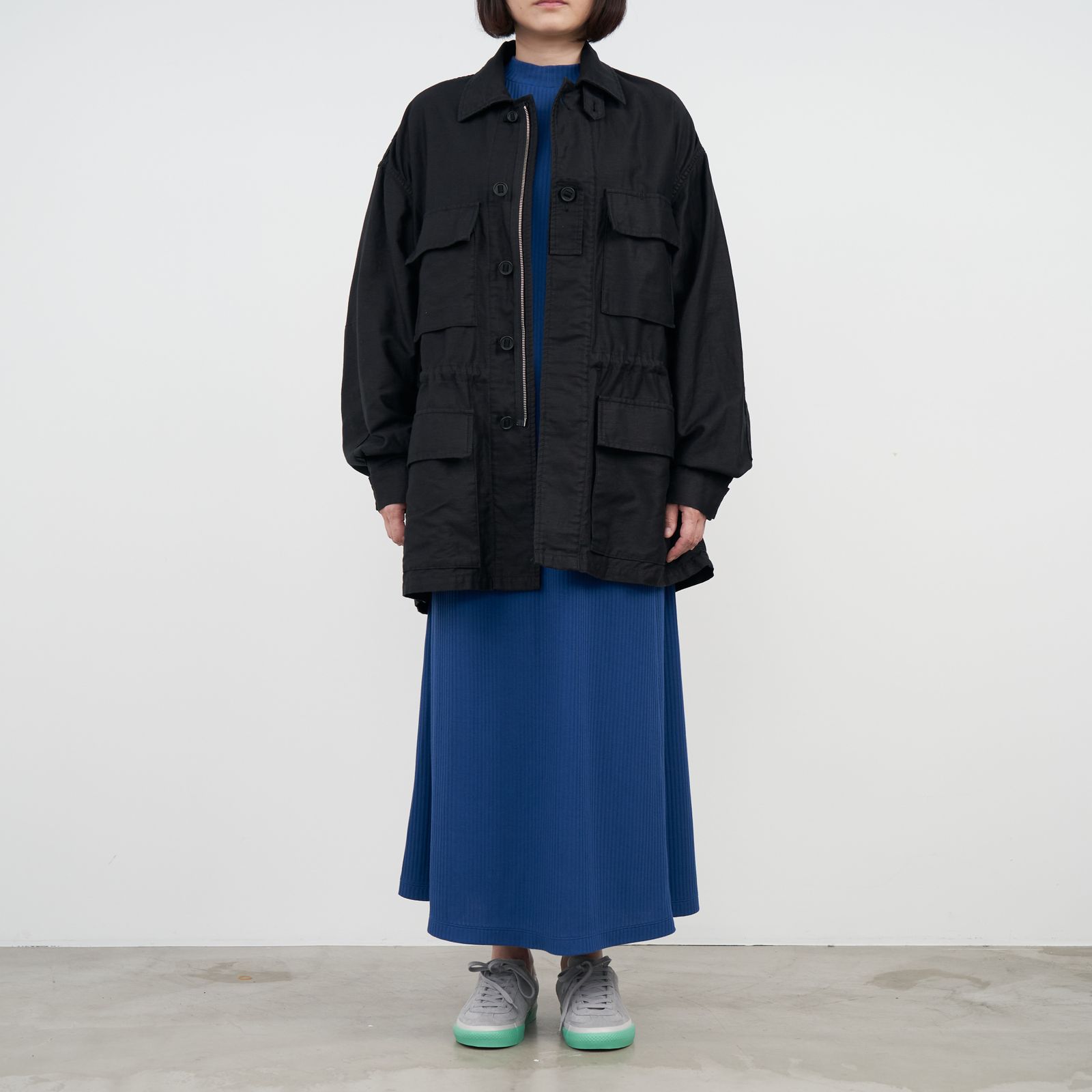 Graphpaper - Cotton Linen Moleskin Military Jacket / BLACK