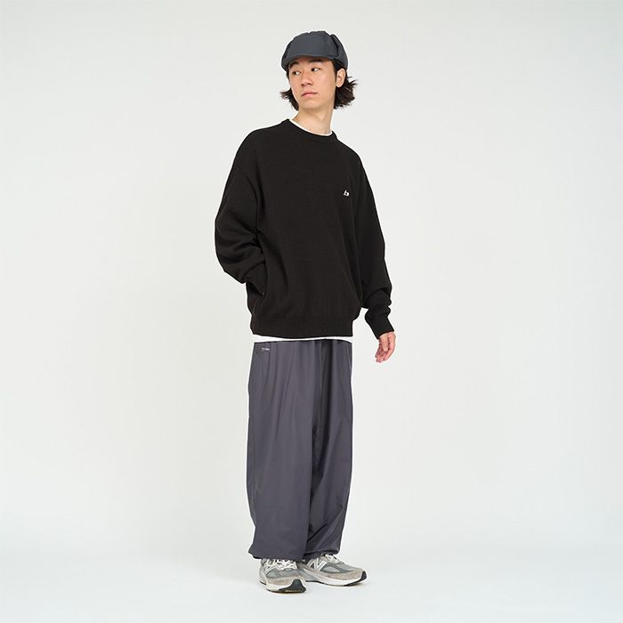 THERMAL JERSEY CREW NECK KNIT / BLACK