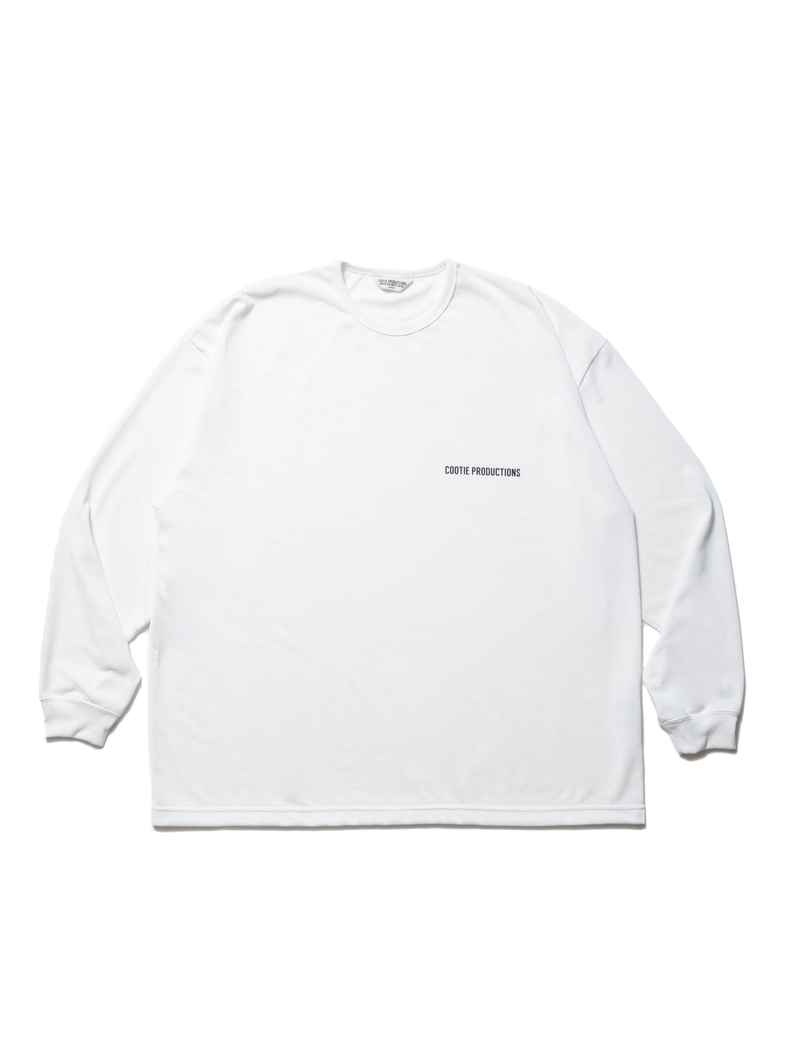 COOTIE PRODUCTIONS - Dry Tech Jersey Oversized L/S Tee / WHITE