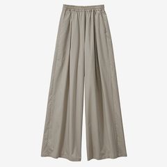 Women / Silicon Poplin Two Tuck Easy Wide Pants / Grege