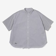 SEERSUCKER S/S B.D SHIRT / WHITE × NAVY