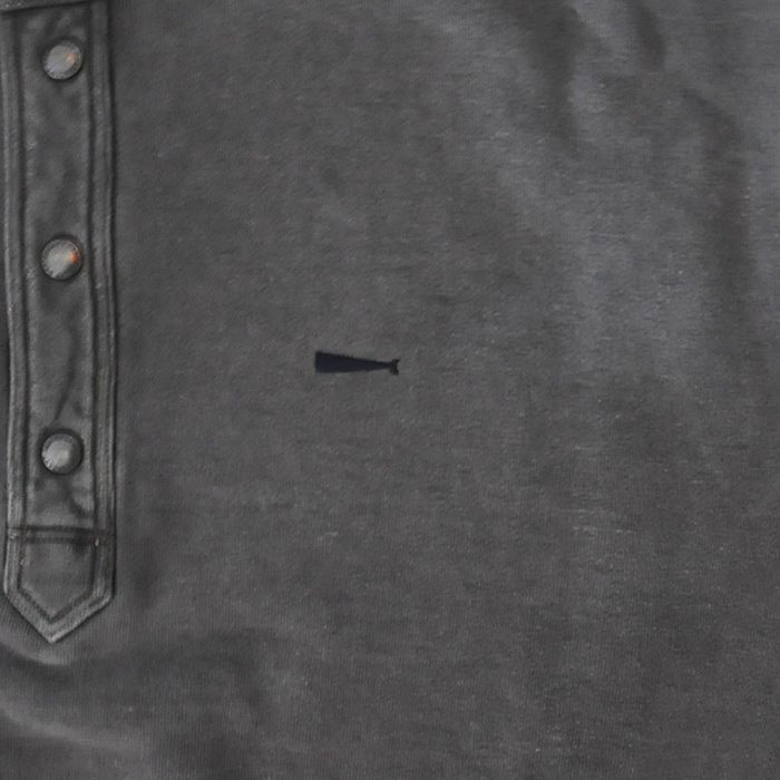VOIL HENLEY NECK PIGMENT DYE / BLACK