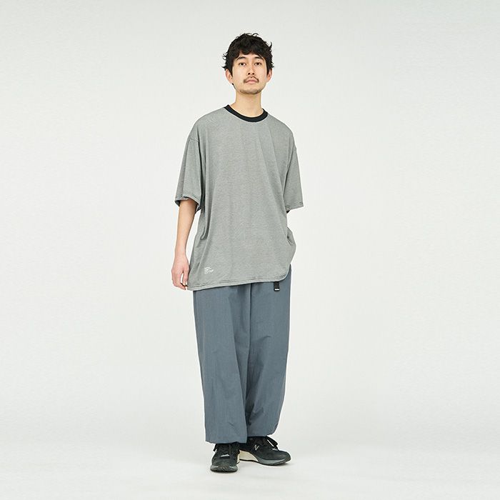 FRESH SERVICE, MICRO BORDER S/S TEE (WHITE×NAVY) - SLOW