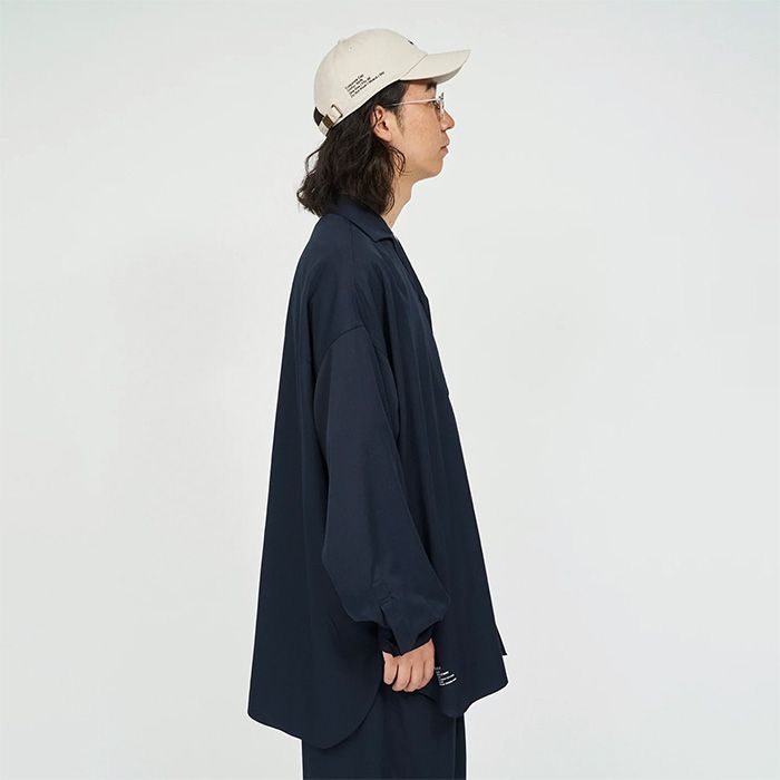 COOLFIBER OPEN COLLAR L/S SHIRT / NAVY