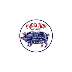 PORKCHOP CIRCLE STICKER / WHITE×BLUE