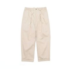 TapWater - Cotton Chino Tuck Trousers / BEIGE | Stripe Online Store