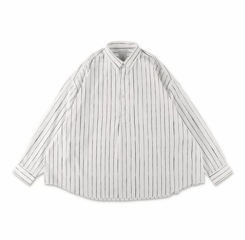 P/C STRIPE PULL OVER SHIRT | WHITE