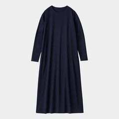 Women / Fine Smooth L/S Crew Neck Dress / Navy