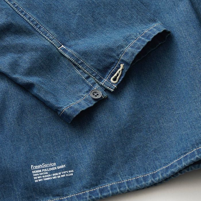 DENIM PULLOVER SHIRT / FADE INDIGO