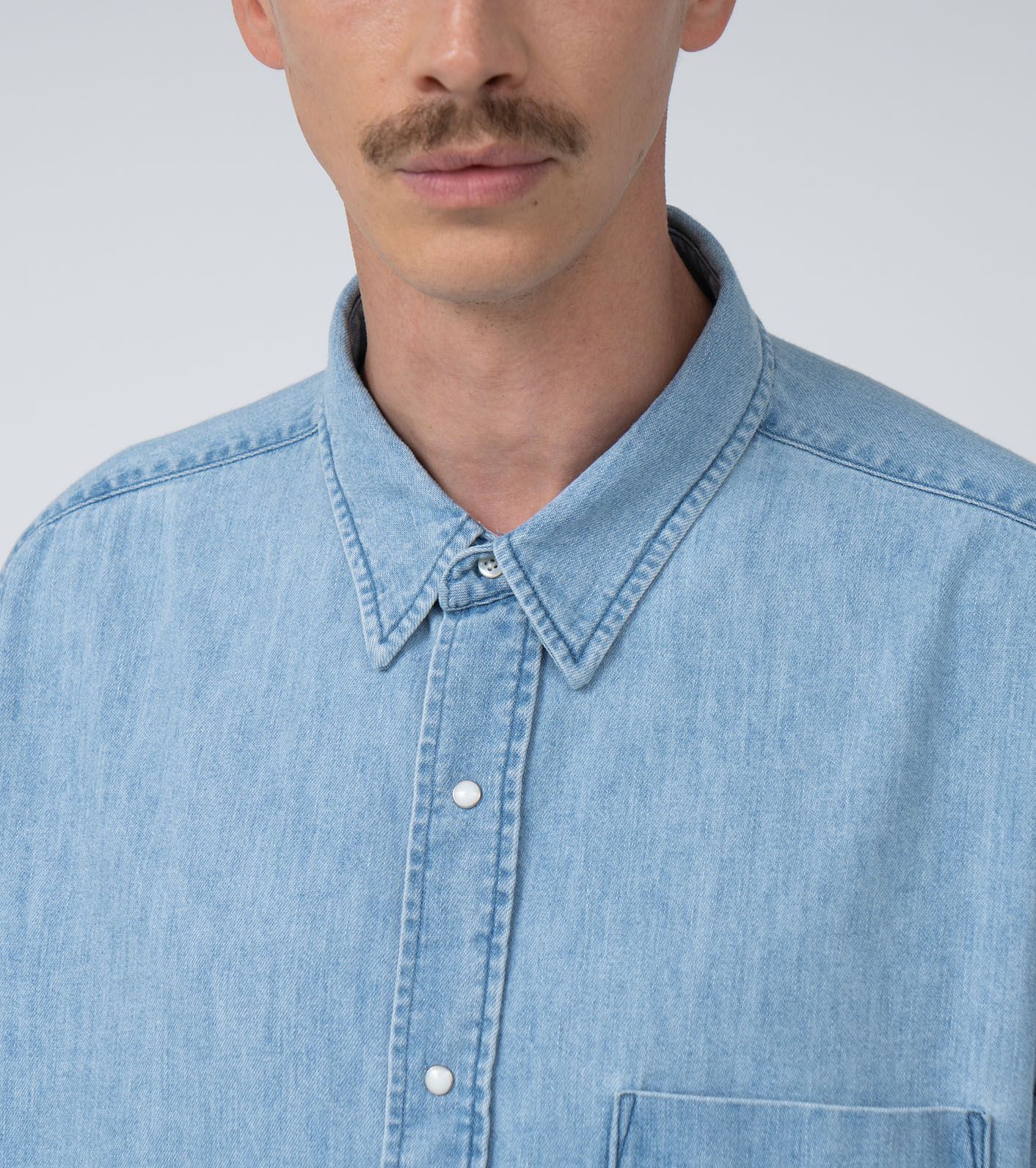 Regular Collar Light Denim Shirt / IB(Indigo Bleach)