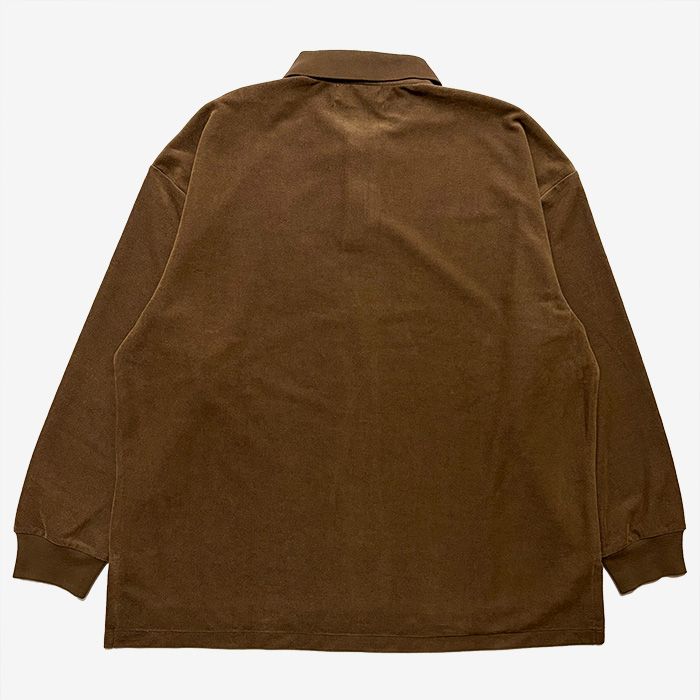 Pique Velour Jersey L/S Polo / Brown