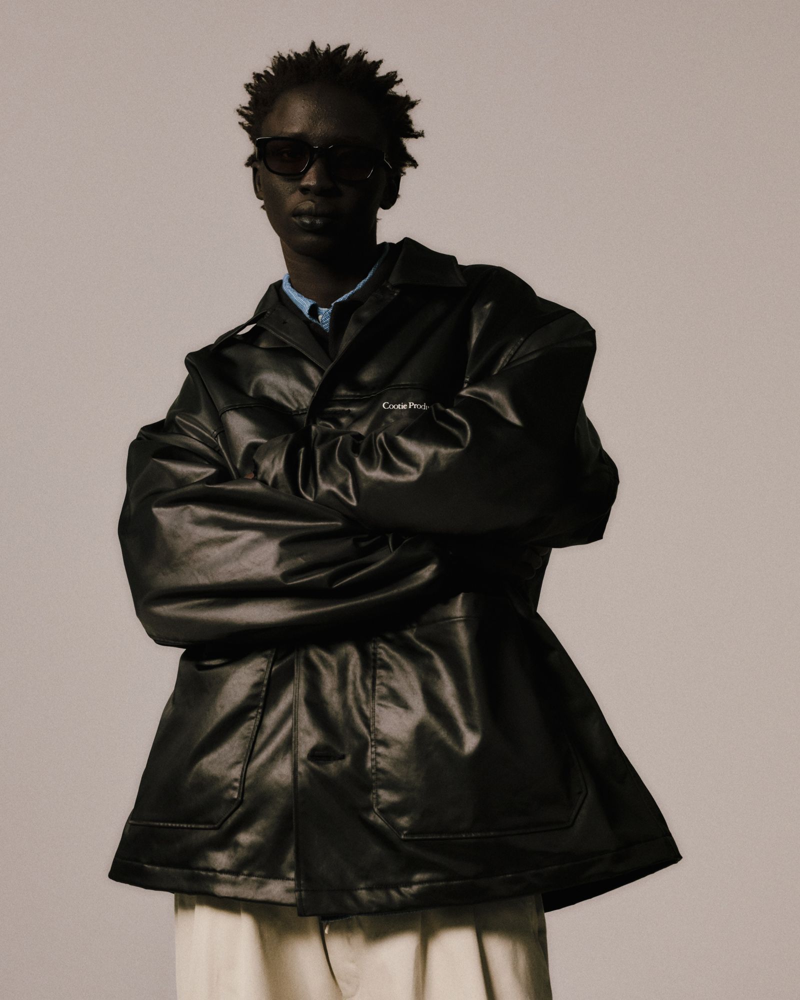 Damp Coated Satin Car Coat / BLACK / カーコート / CTE-25A230