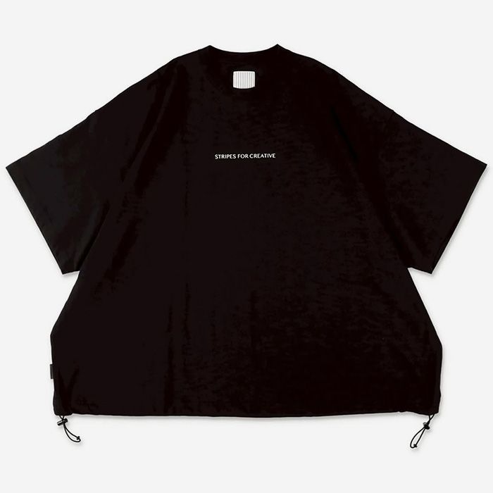 SUPER BIG SS TEE w / DRAWSTRINGS | BLACK