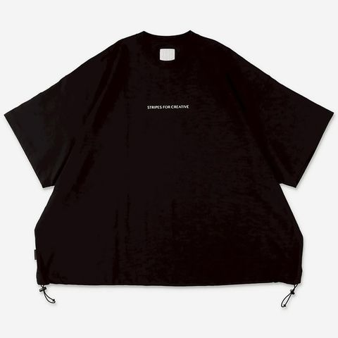SUPER BIG SS TEE w / DRAWSTRINGS | BLACK