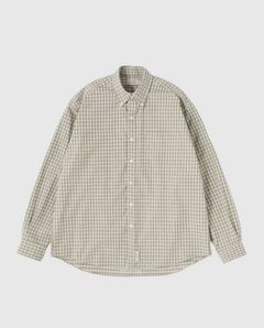 TWILL PLAID BIG BD SHIRT / Beige x Grey