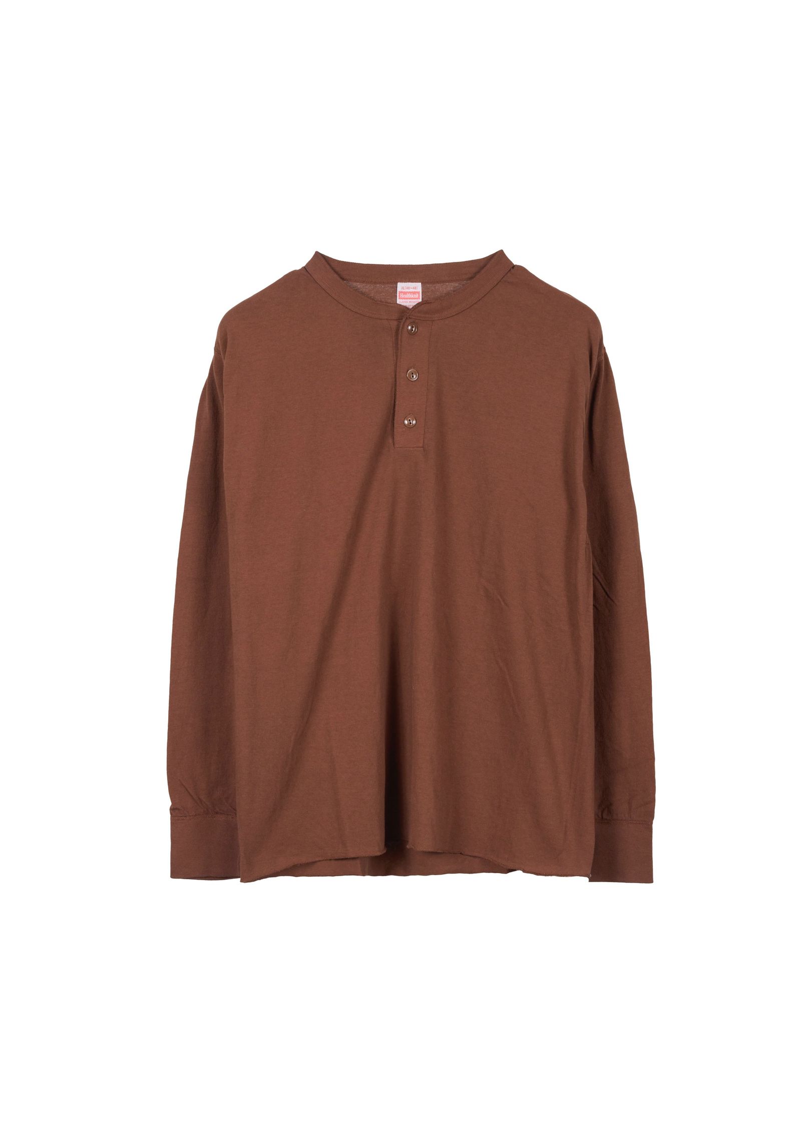 HEALTHKNIT HENRY NECK L/S / NAVY&BROWN / 2パックロングスリーブティー