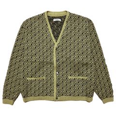 GEOMETRIC WOOL CARDIGAN / YELLOW / カーディガン