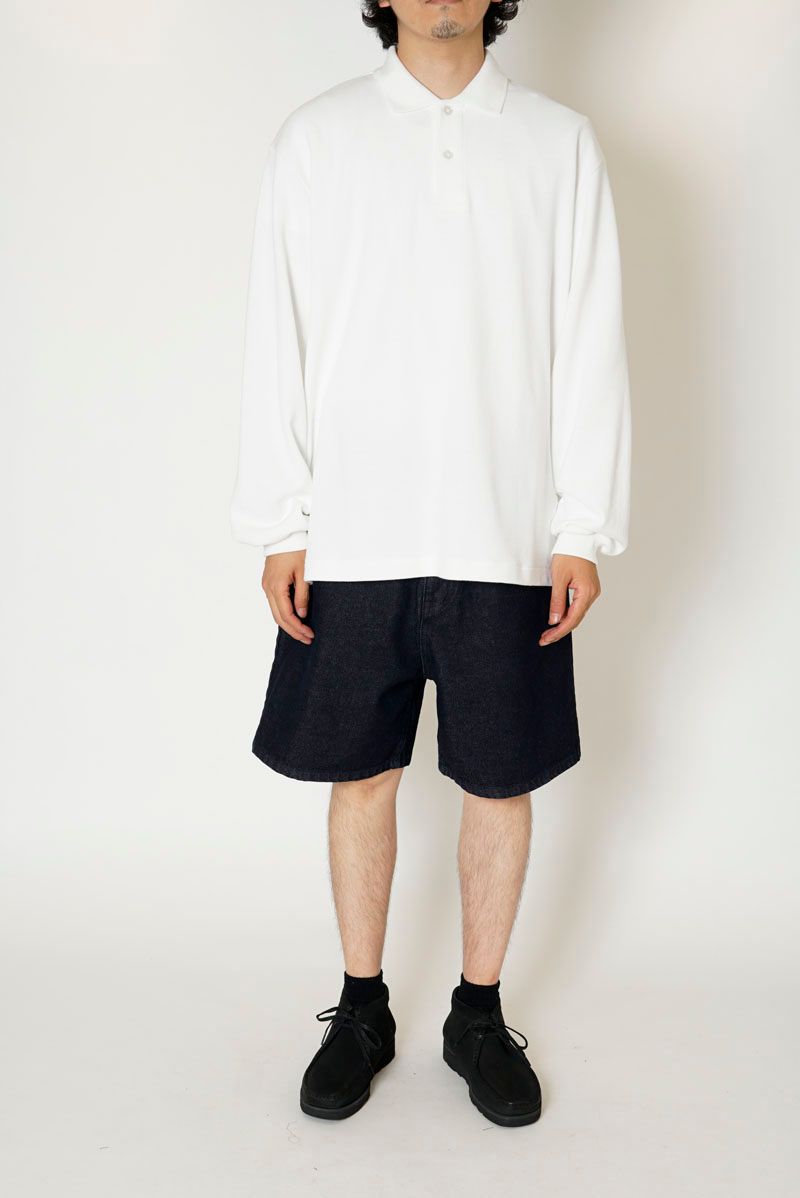 UNIVERSAL PRODUCTS - RIPPLE L/S POLO / WHITE | Stripe Online Store