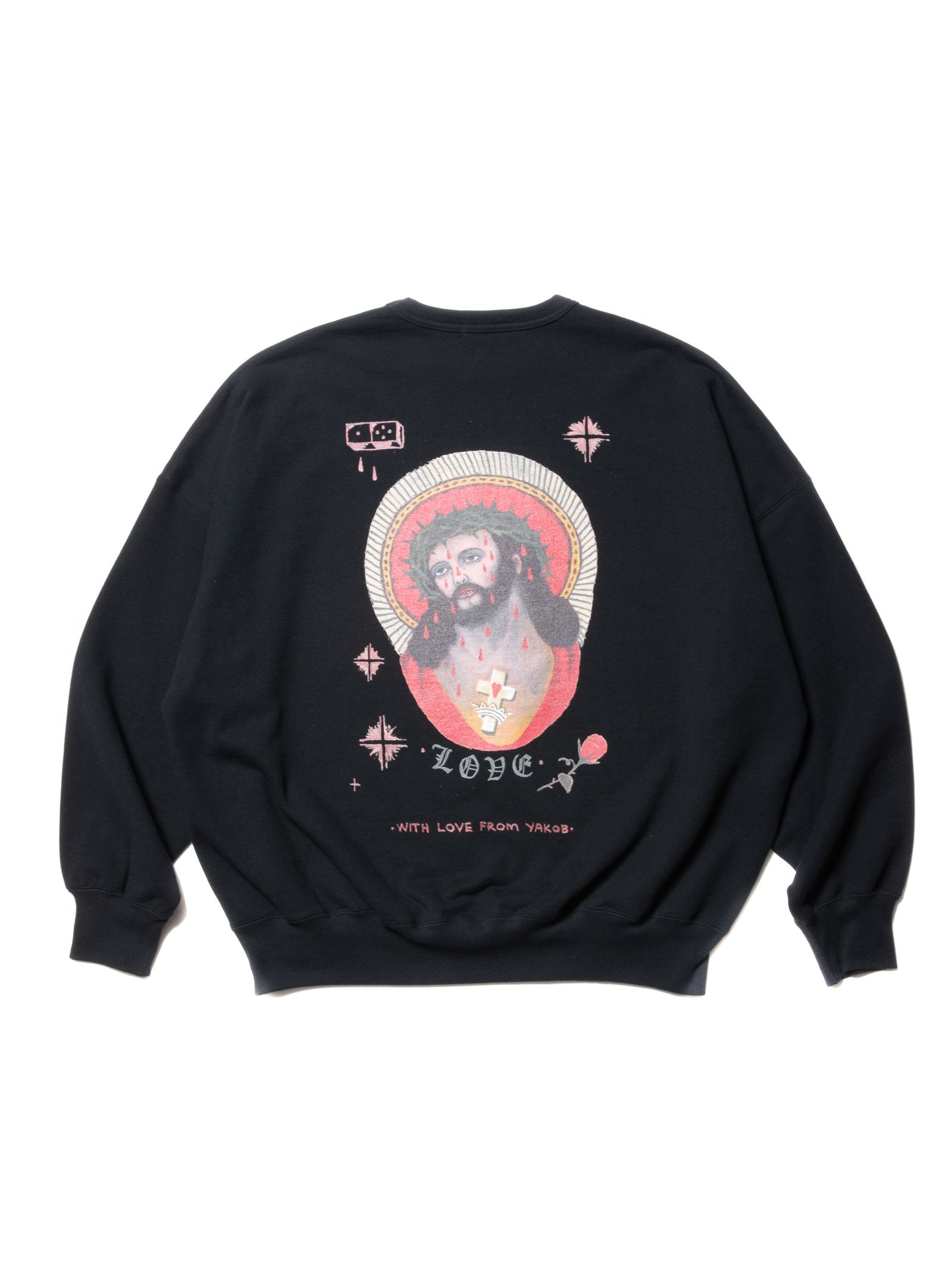 COOTIE PRODUCTIONS - Open End Yarn Sweat Crew (JESUS) / BLACK