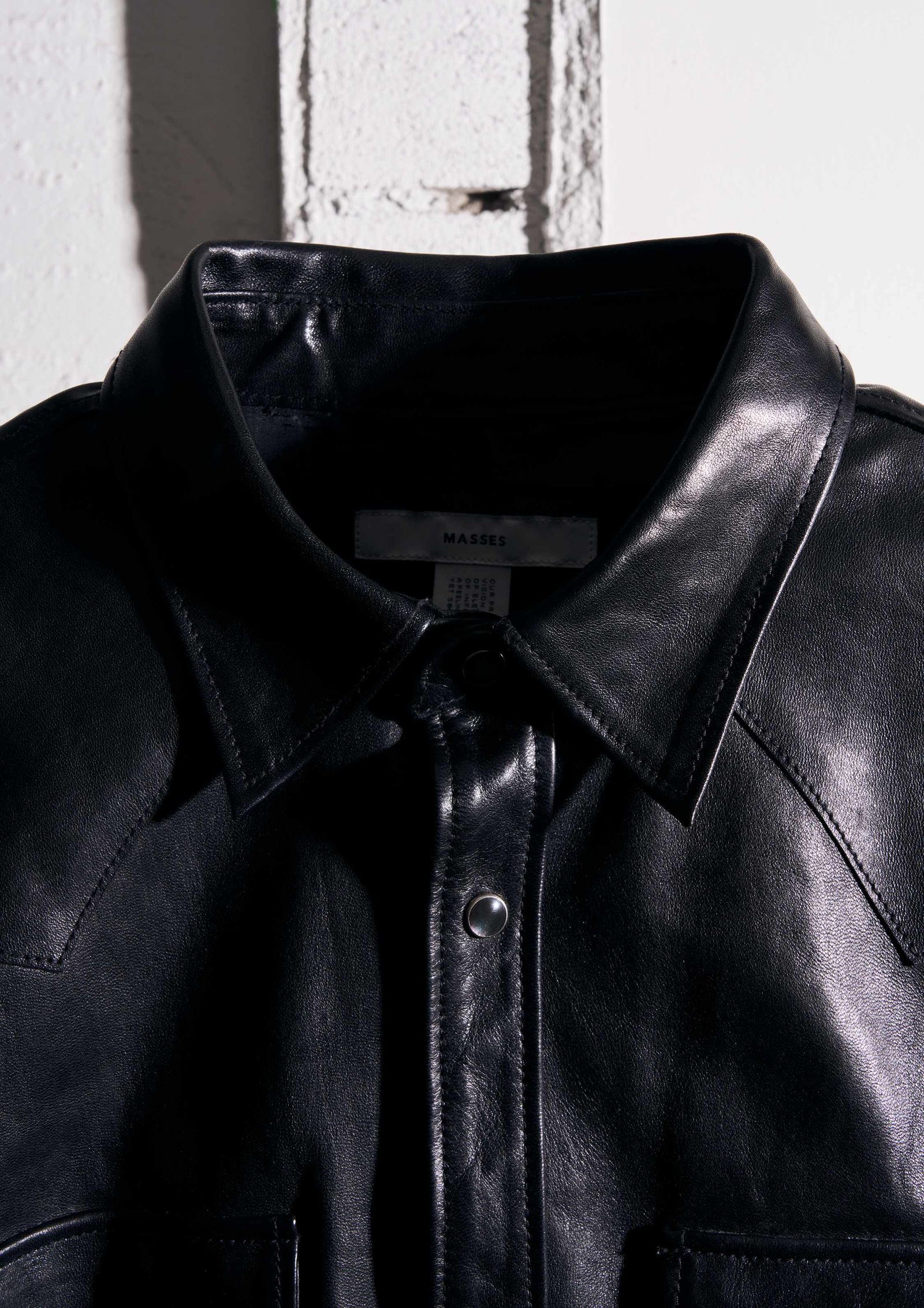 HORSE LEATHER SHIRT VINTAGE W / BLACK / レザー シャツ