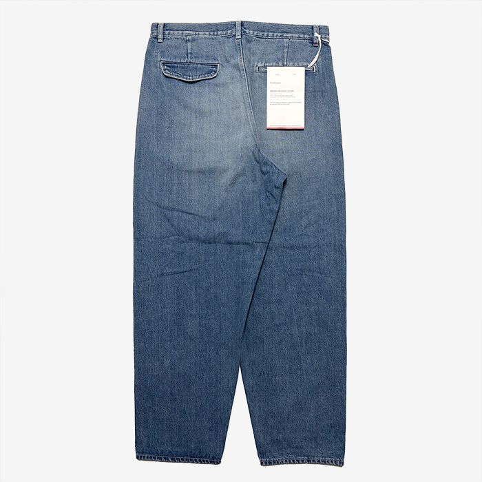 Unisex / Selvage Denim Two Tuck Tapered Pants -LIGHT FADE- / INDIGO LIGHT FADE
