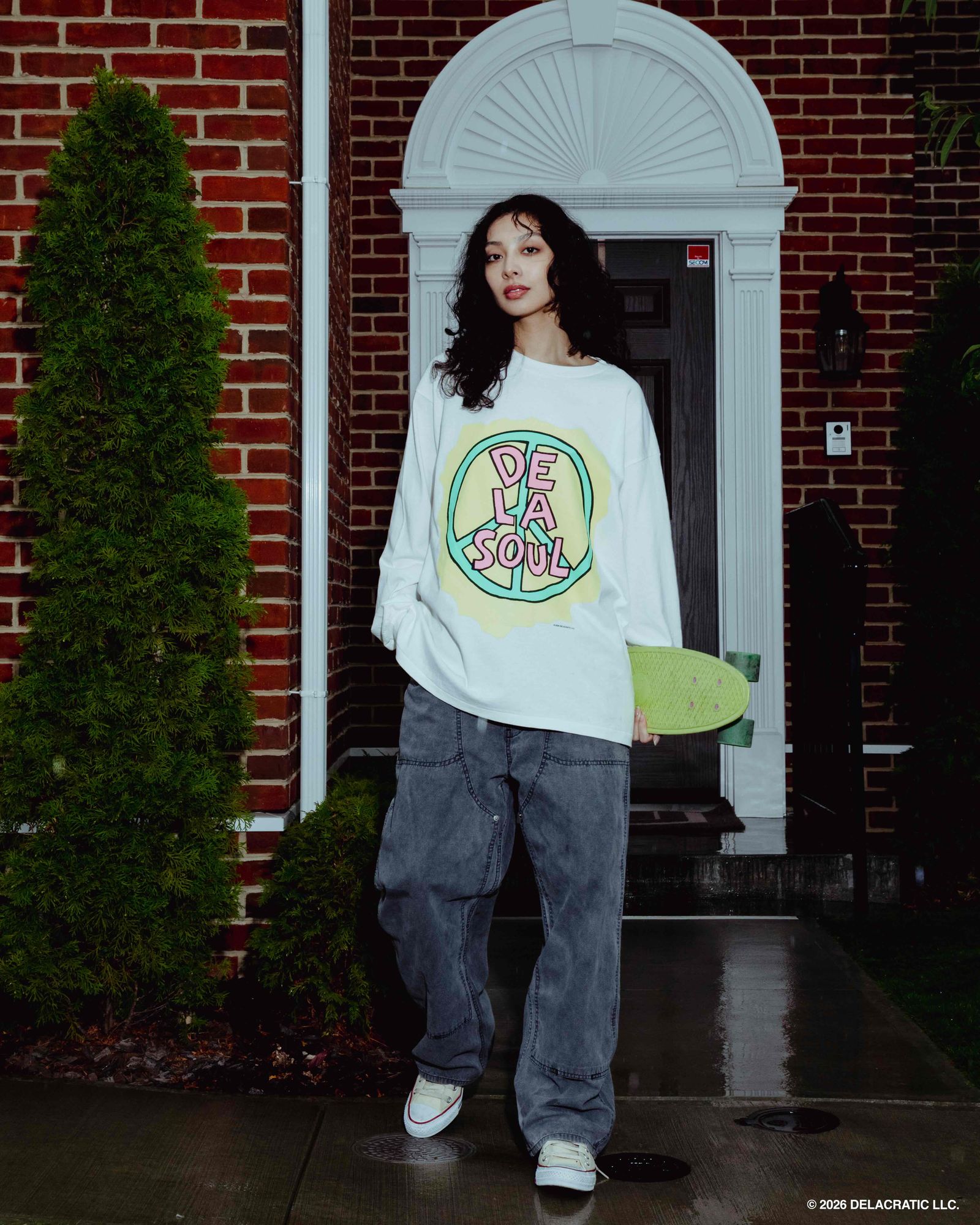 "PEACE" LS TEE(xDe La Soul) / WHITE / デラソウルコラボロンティー