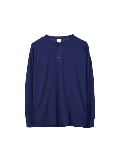 HEALTHKNIT HENRY NECK L/S / NAVY&BROWN / 2パックロングスリーブティー