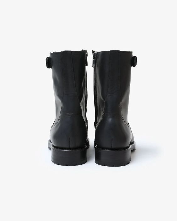 WORKER ZIP UP BOOTS COW LEATHER / BLACK