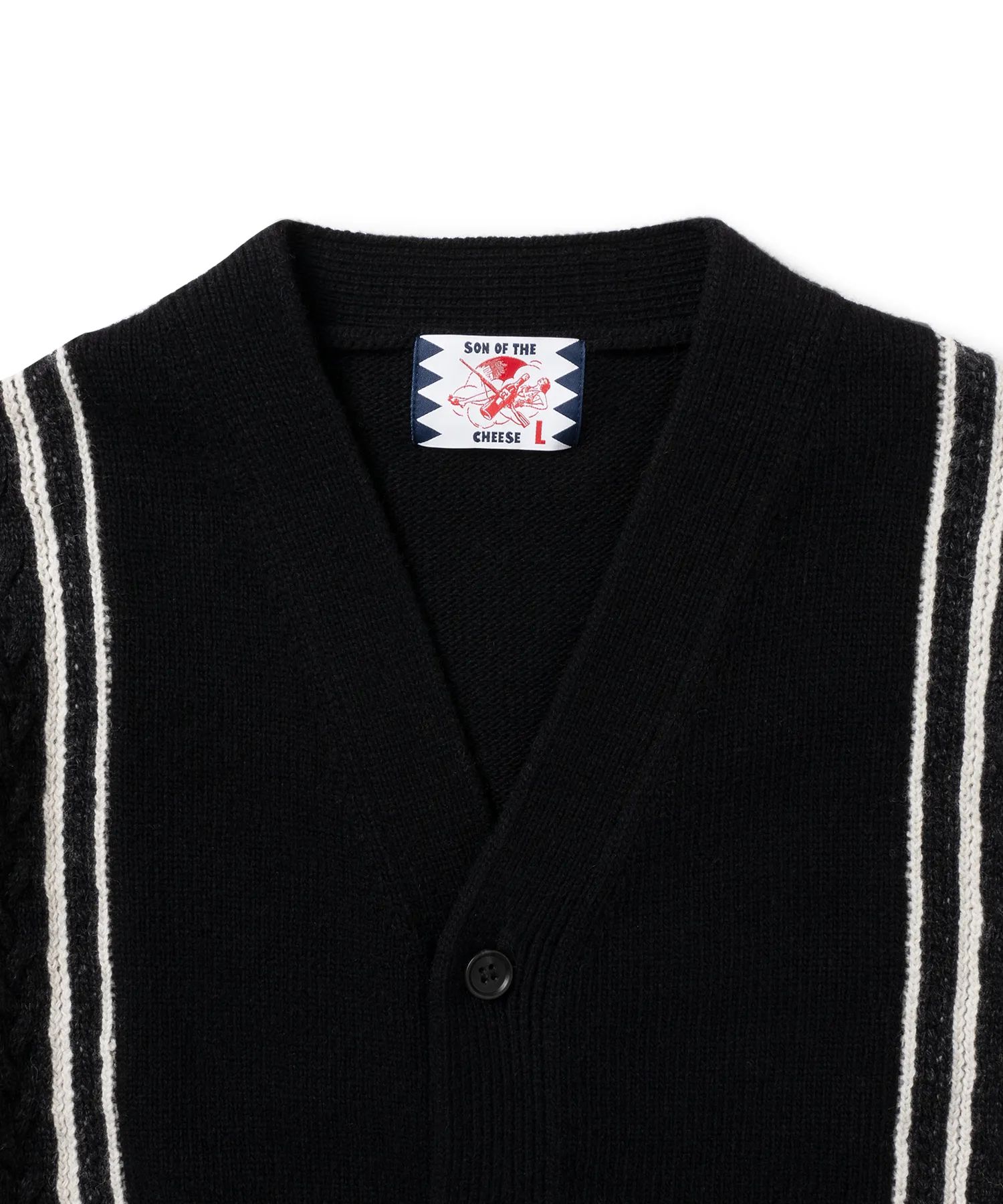 FRINGE KNIT CARDIGAN / BLACK / ニットカーディガン