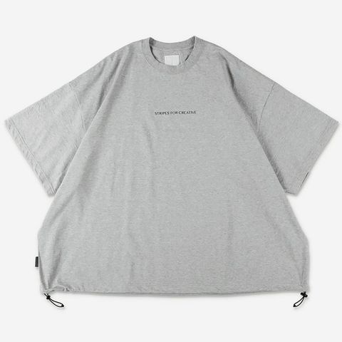 SUPER BIG SS TEE w / DRAWSTRINGS | GREY M