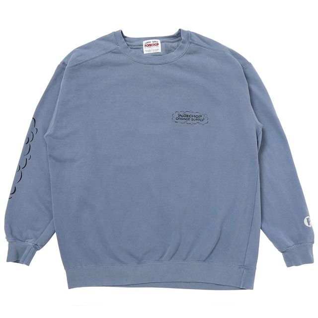 RUNNING LOGO SWEAT / BLUE GRAY / プリントスウェット