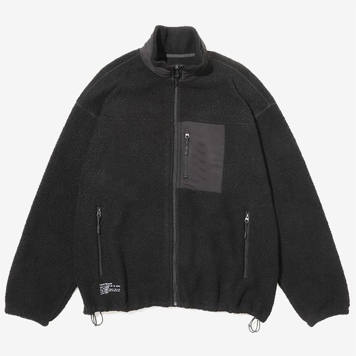HEAVY FLEECE ZIP-UP JACKET / BLACK