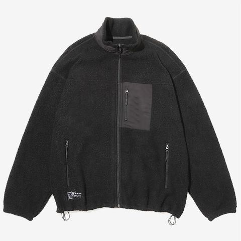 HEAVY FLEECE ZIP-UP JACKET / BLACK