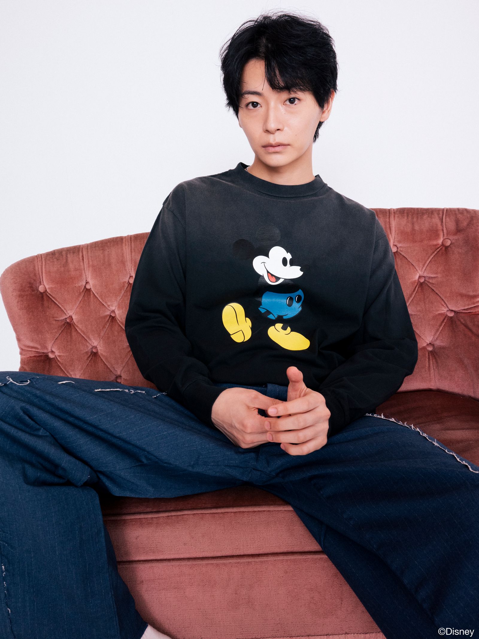 MICKEY L/S T-SHIRT / BLACK / プリント ティーシャツ