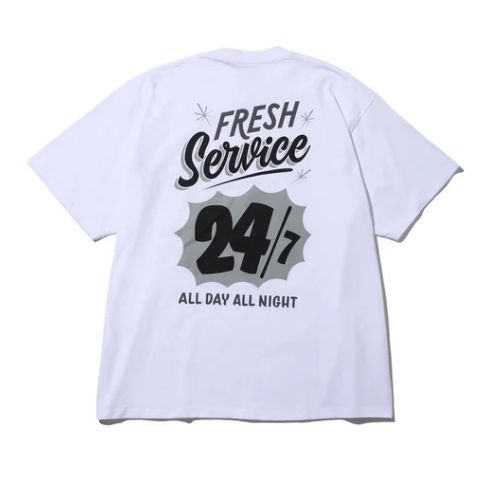 CORPORATE PRINTED S/S TEE ”ALL DAY ALL NIGHT ” / BLACK