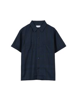 MADRAS DYED S/S SHIRT / NAVY