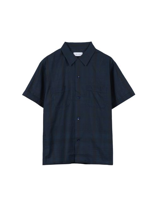 MADRAS DYED S/S SHIRT / NAVY