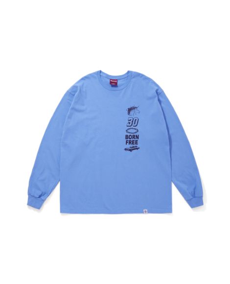 30 L/S Tee / SAX / プリントロングスリーブティー