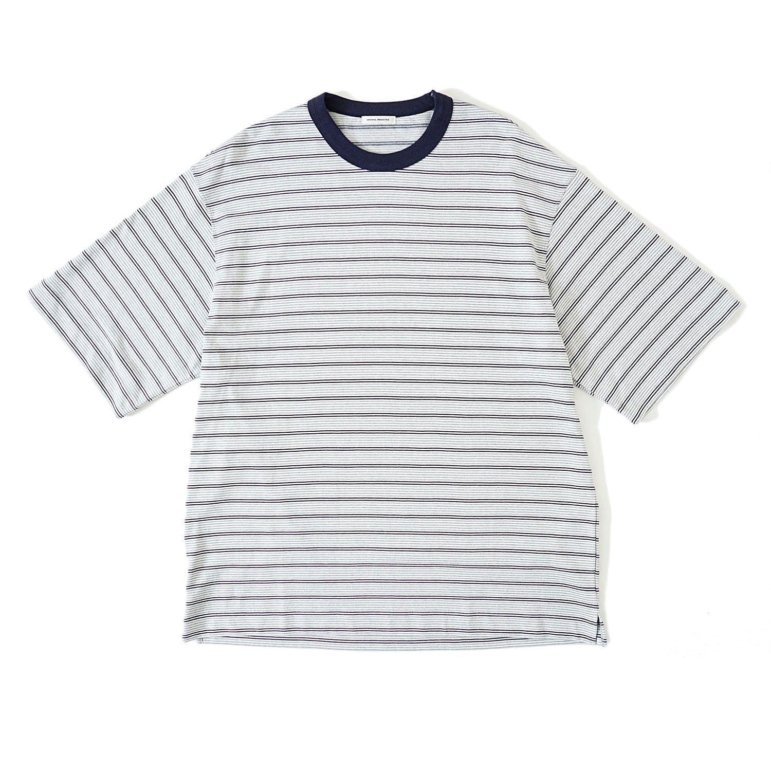 (XL)S/S Boder T-Shirt MINT BLUE × WHITE