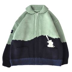DAWN COWICHAN SWEATER / GREEN