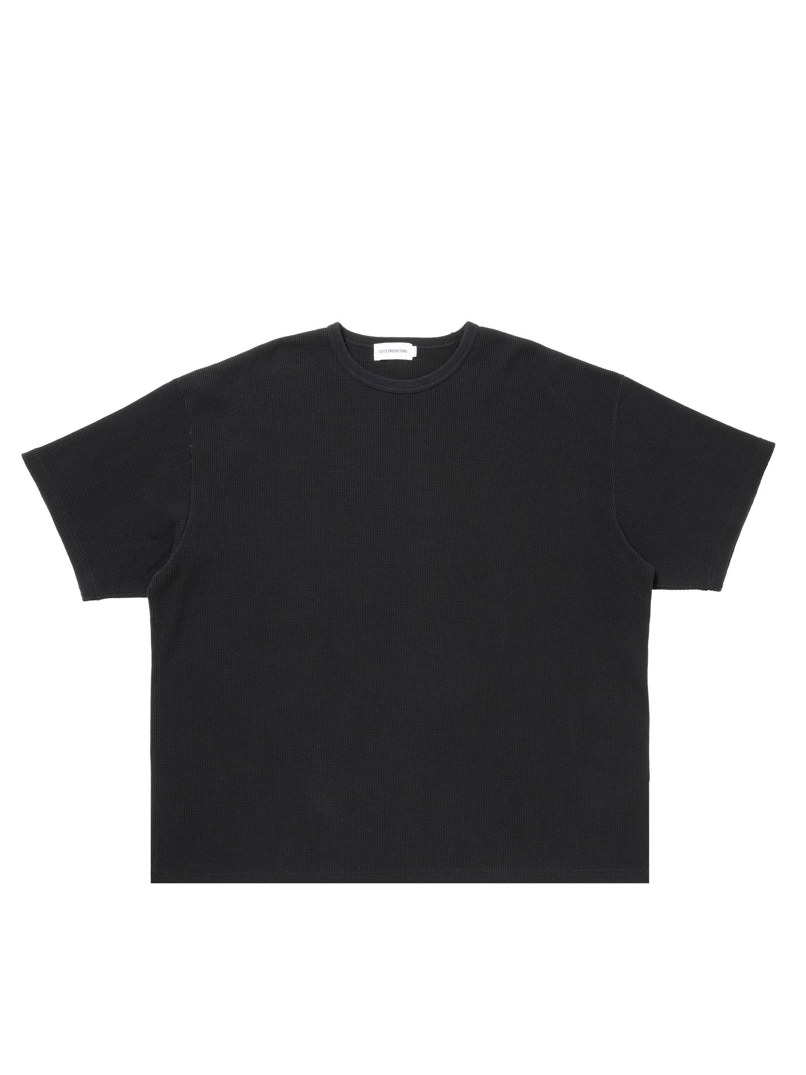 Degreasing Rough Waffle S/S Tee / BLACK /  ワッフルティーシャツ