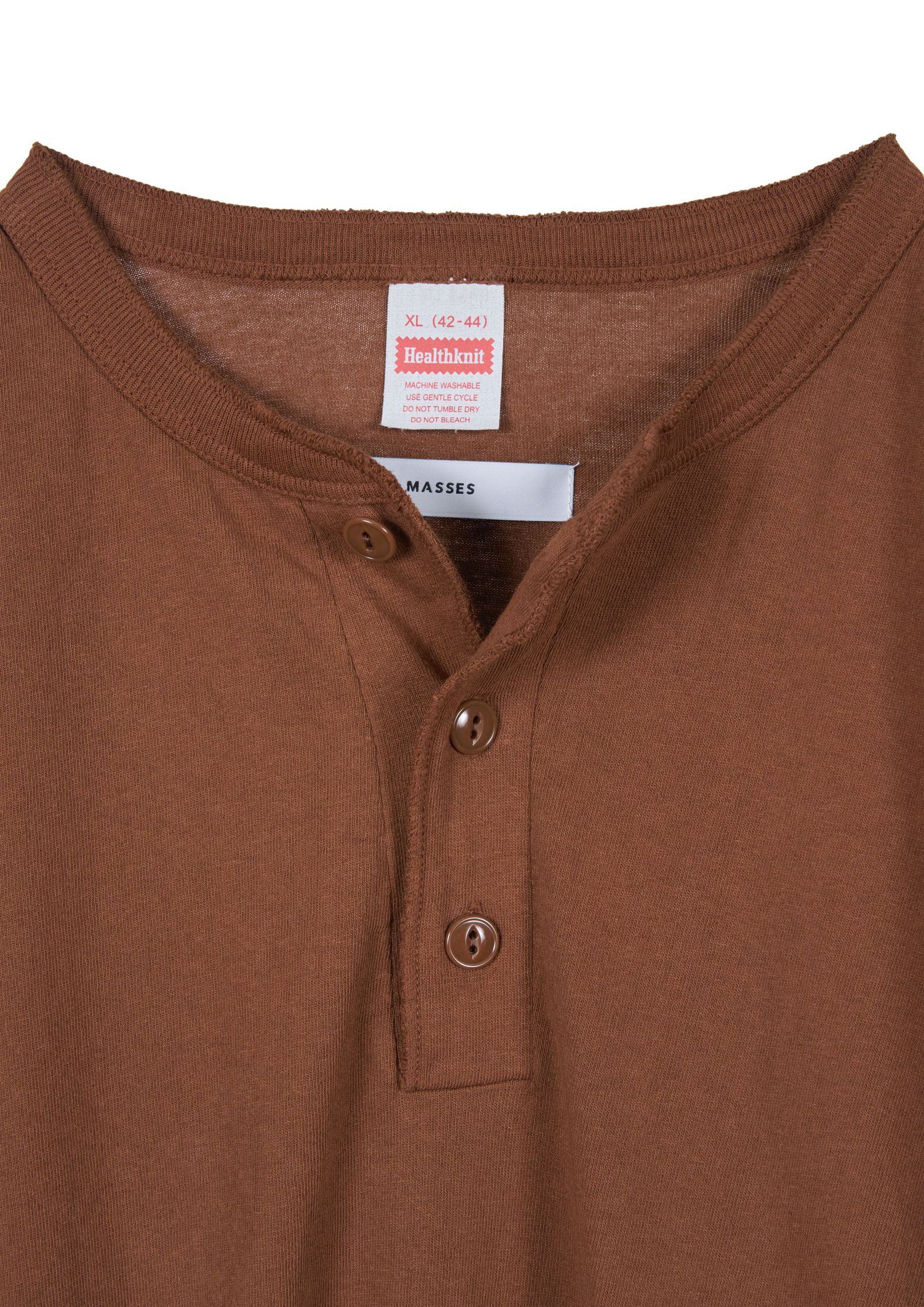 HEALTHKNIT HENRY NECK L/S / NAVY&BROWN / 2パックロングスリーブティー