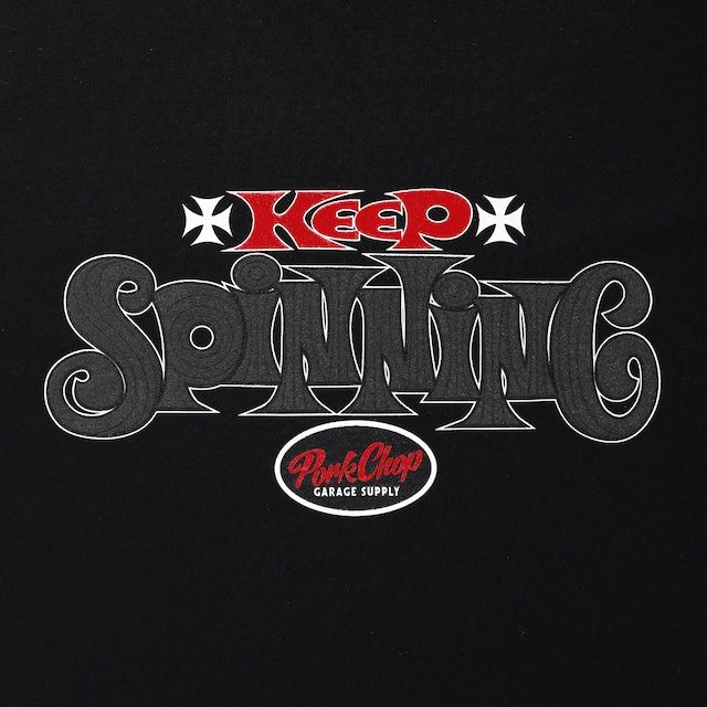 SPINNING TEE / BLACK / プリントティー