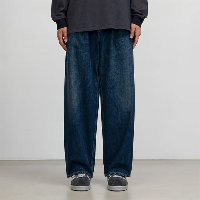 Unisex / Selvage Denim Two Tuck Pants -DARK FADE- / INDIGO DARK FADE